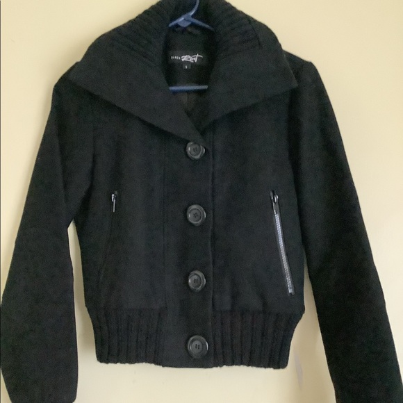 Black Rivet Jackets & Blazers - Black Wool Jacket